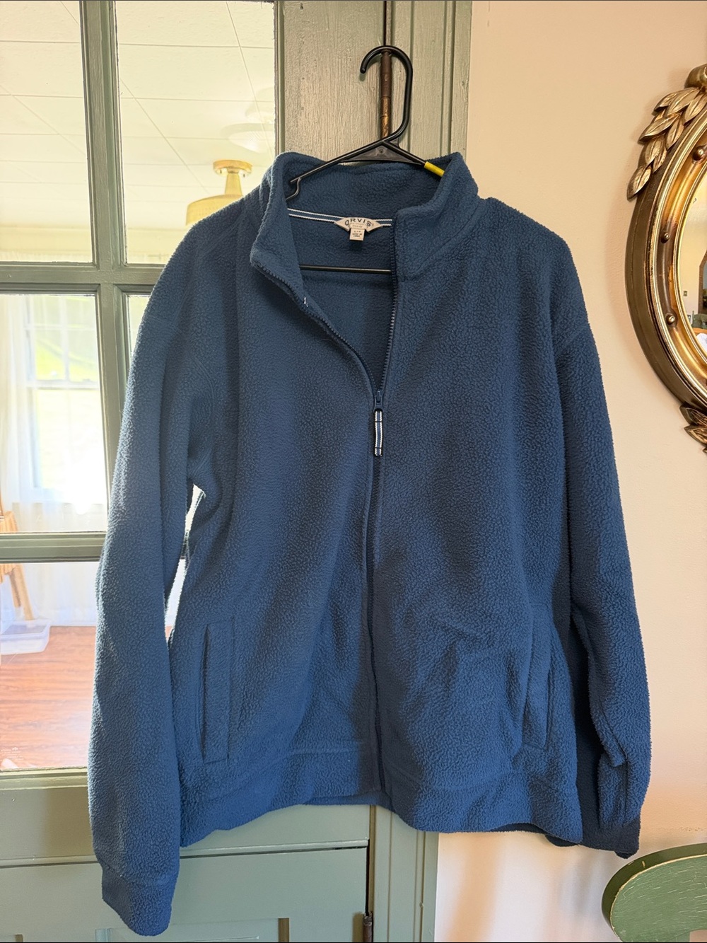 Orvis Navy Blue Fleece Zip Jacket